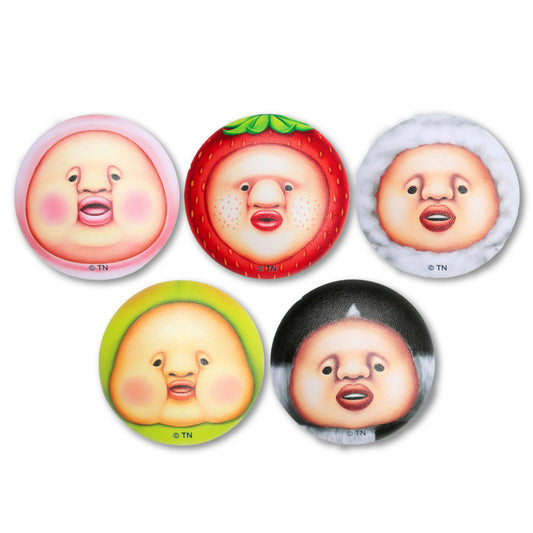 クッション顔缶バッジ（全5種）単品ランダム